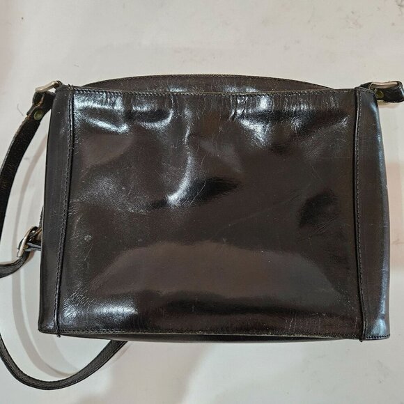 Vintage Bruno Benvenuti Italian Leather Crossbody Bag With Embossed Design - Picture 11 of 15